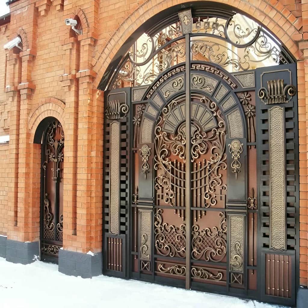villa-door-wrought-iron-nf قیمت درب آهنی ورودی منزل لوکس