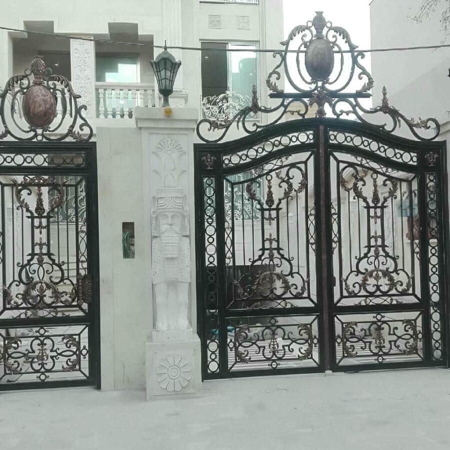 درب حیاط آهنی ساده مدرن
