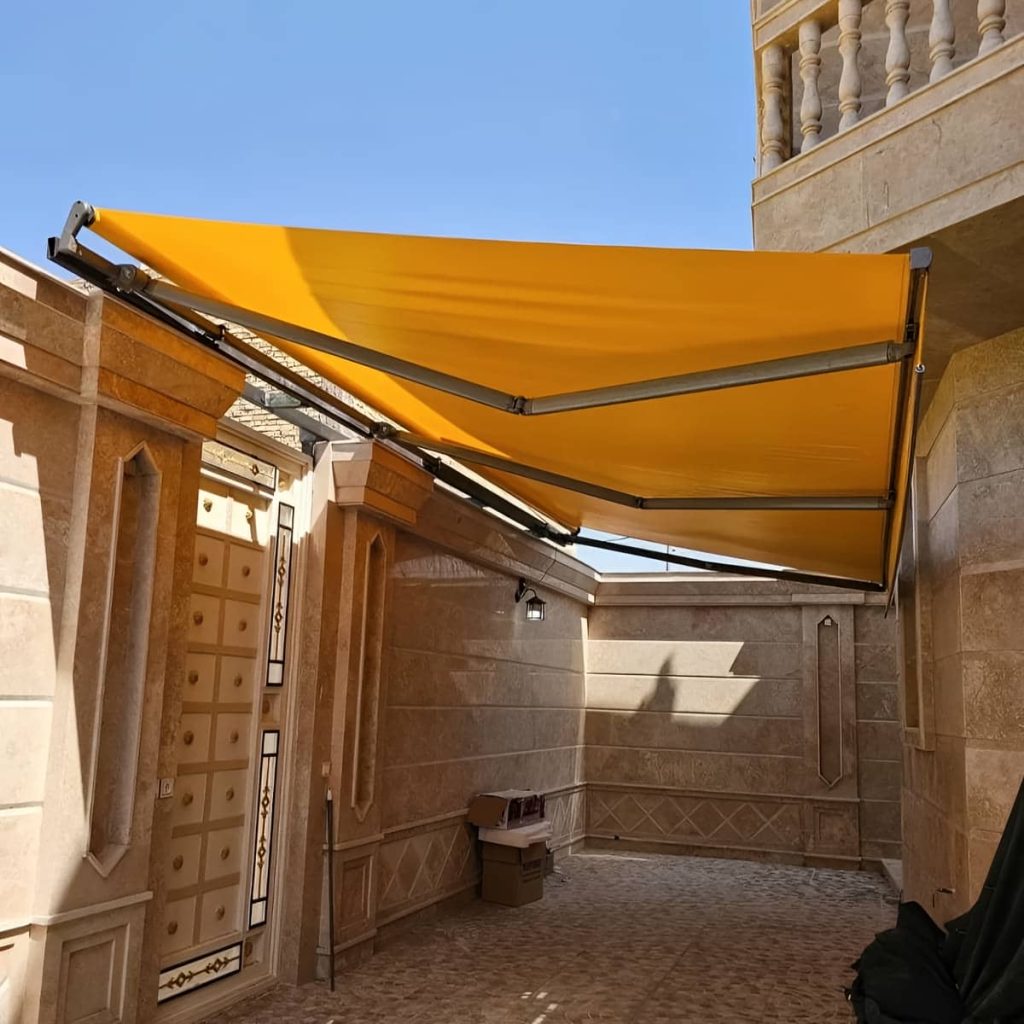 نصب سایبان برقی اتوماتیک پارچه ضدآب در بندرعباس