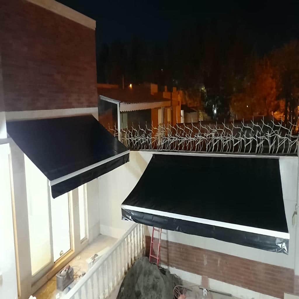 نصب سایبان برقی اتوماتیک پارچه ضدآب در کیش