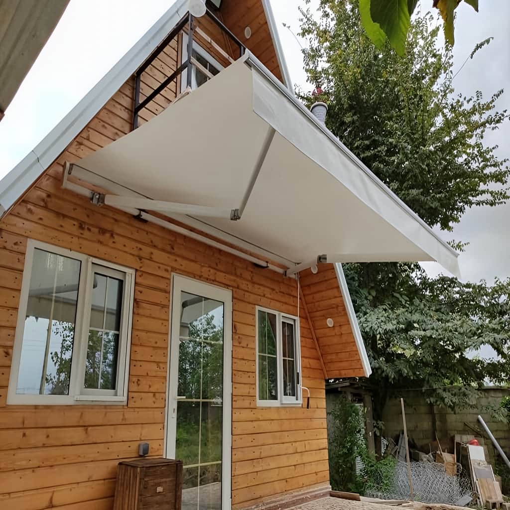نصب سایبان برقی اتوماتیک پوشش ضدزنگ در چالوس