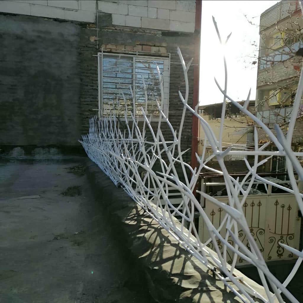 نصب حفاظ شاخ گوزنی رنگ کوره‌ای در باغ عباس‌آباد