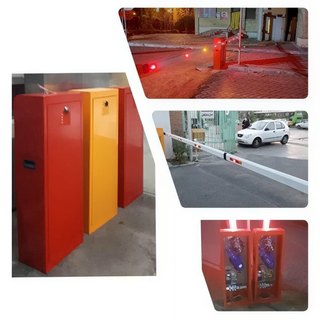 فروش راهبند پارکینگ بازویی با طراحی دو رنگ ورودی