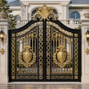 10 مدل درب پارکینگ مشکی طلایی