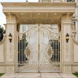 11 نمونه درب فلزی باغ دو لنگه