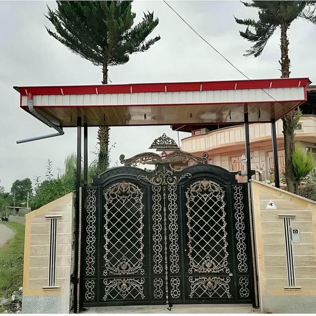 ساخت درب پارکینگ مینیمال خطی با فریم کم‌حجم