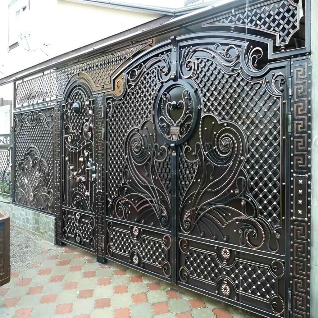 خرید درب ویلایی پارکینگ دو لنگه با ظاهر یکپارچه