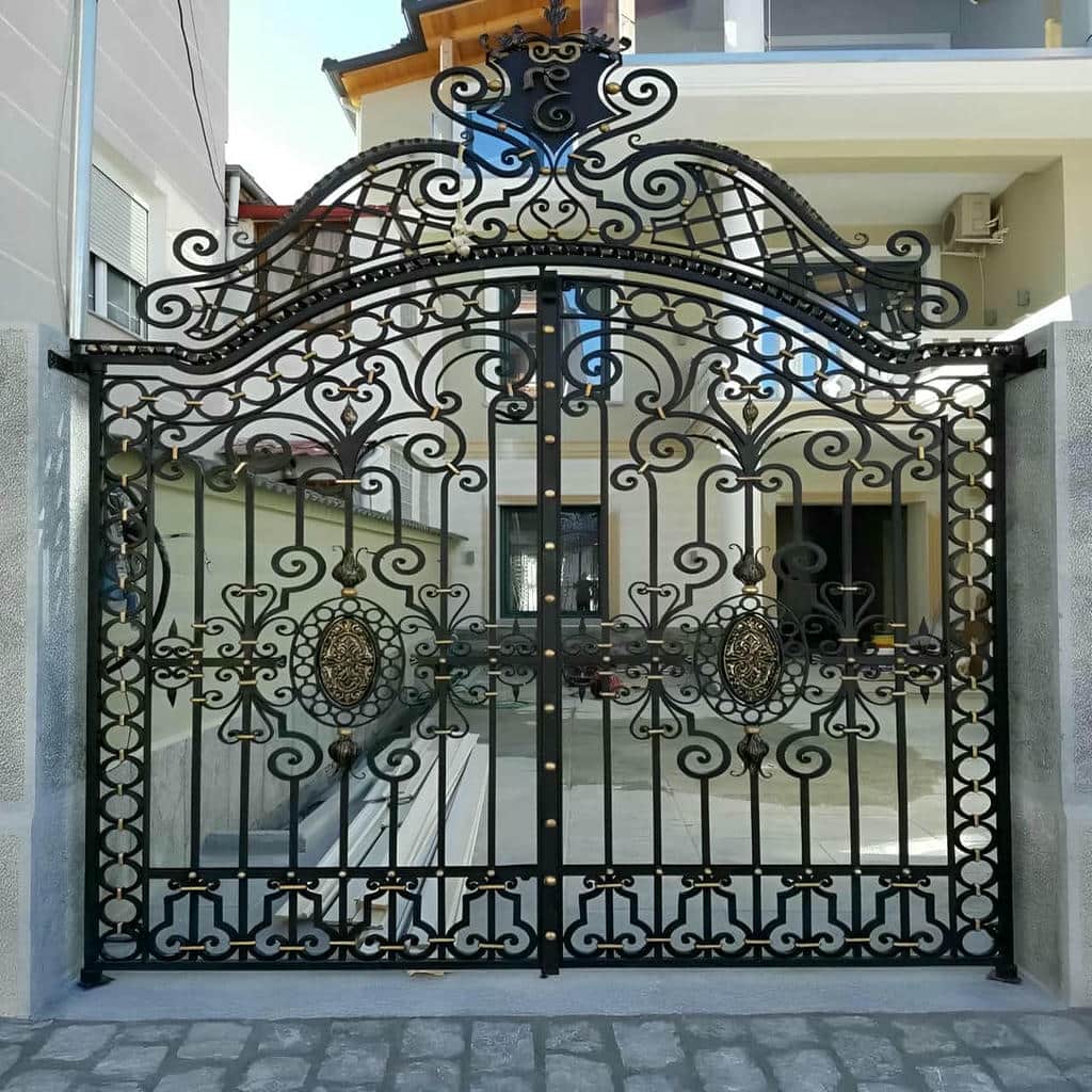 درب پارکینگ برش لیزری طرح هندسی با خطوط مورب