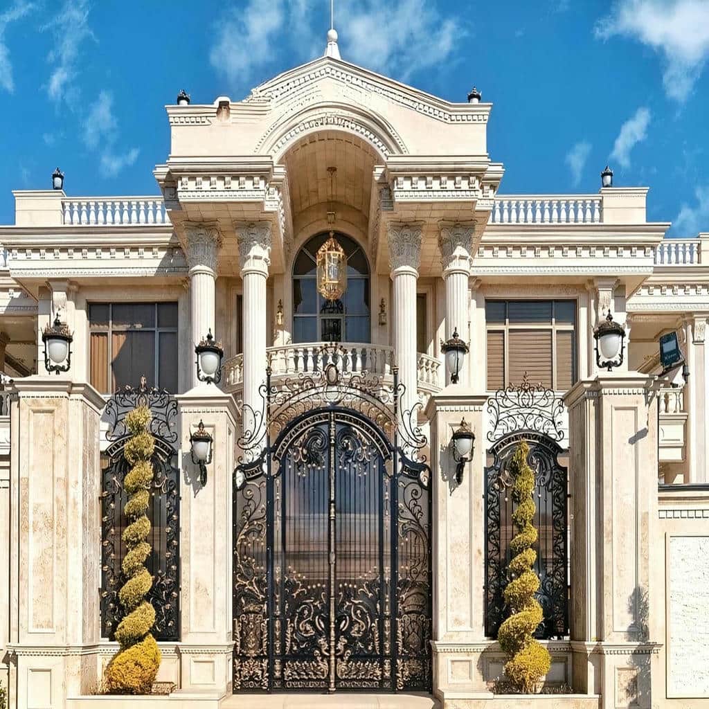 ساخت درب پارکینگ حیاط لولایی با برش لیزری