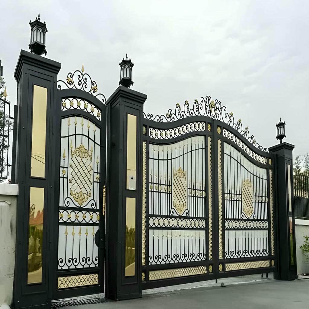 خرید درب باغ ویلایی قوسی با فرم نیم‌دایره