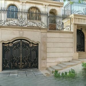 11 نمونه درب آهنی کلاسیک کتیبه‌دار