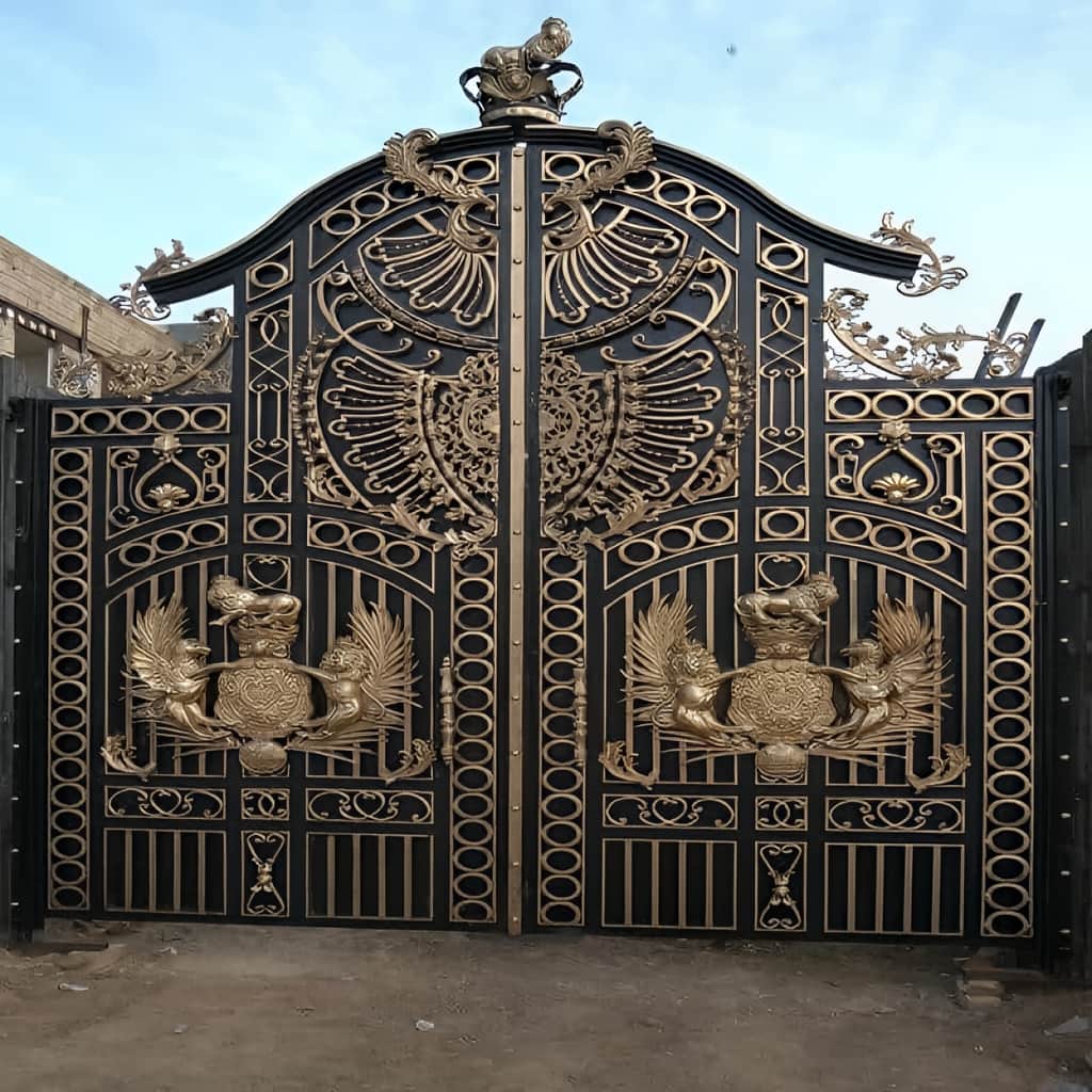 تولید درب پارکینگ CNC پنل فلزی با پوشش کوره‌ای