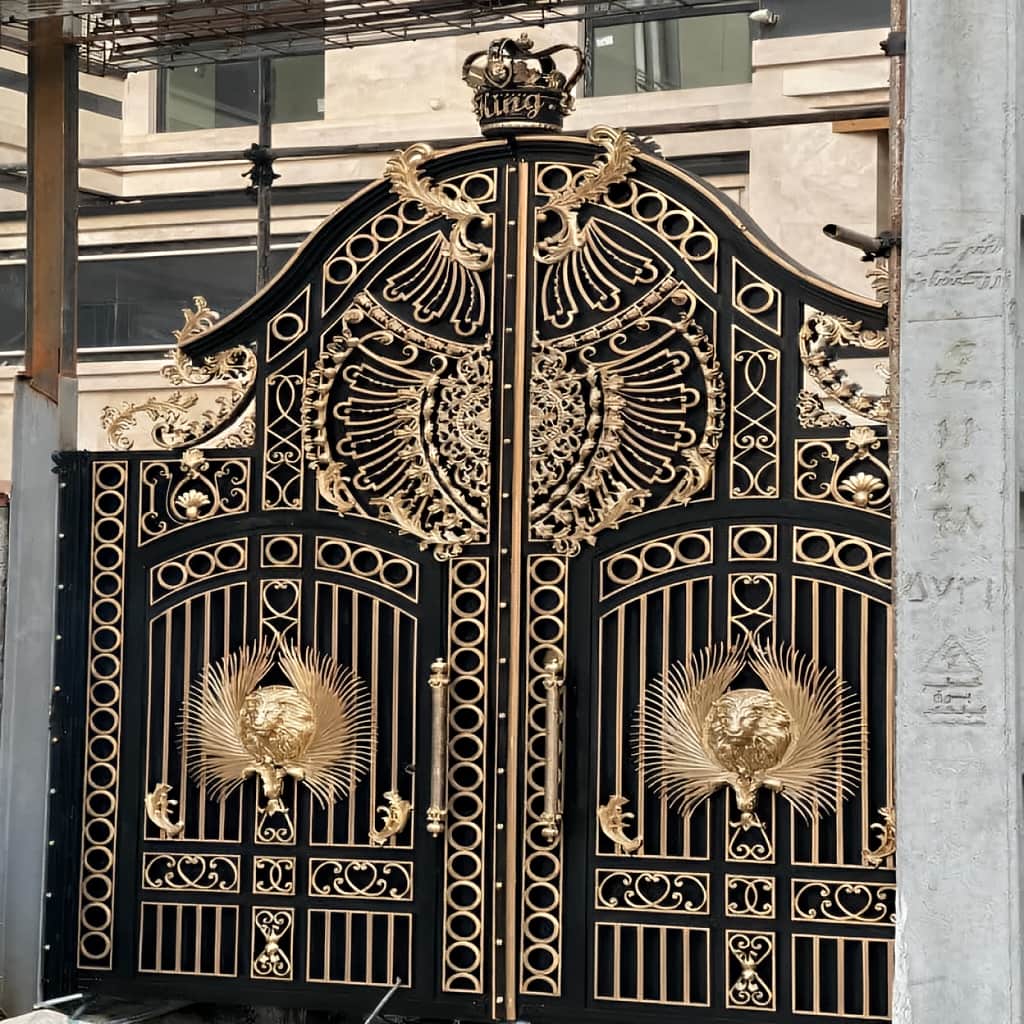 نصب درب پارکینگ آهنی ریلی با ریل تراز