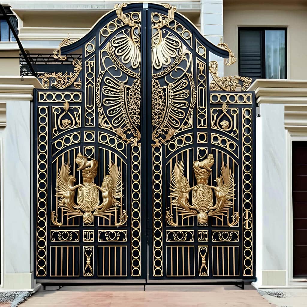 خرید درب پارکینگ آهنی ریلی با طرح مینیمال
