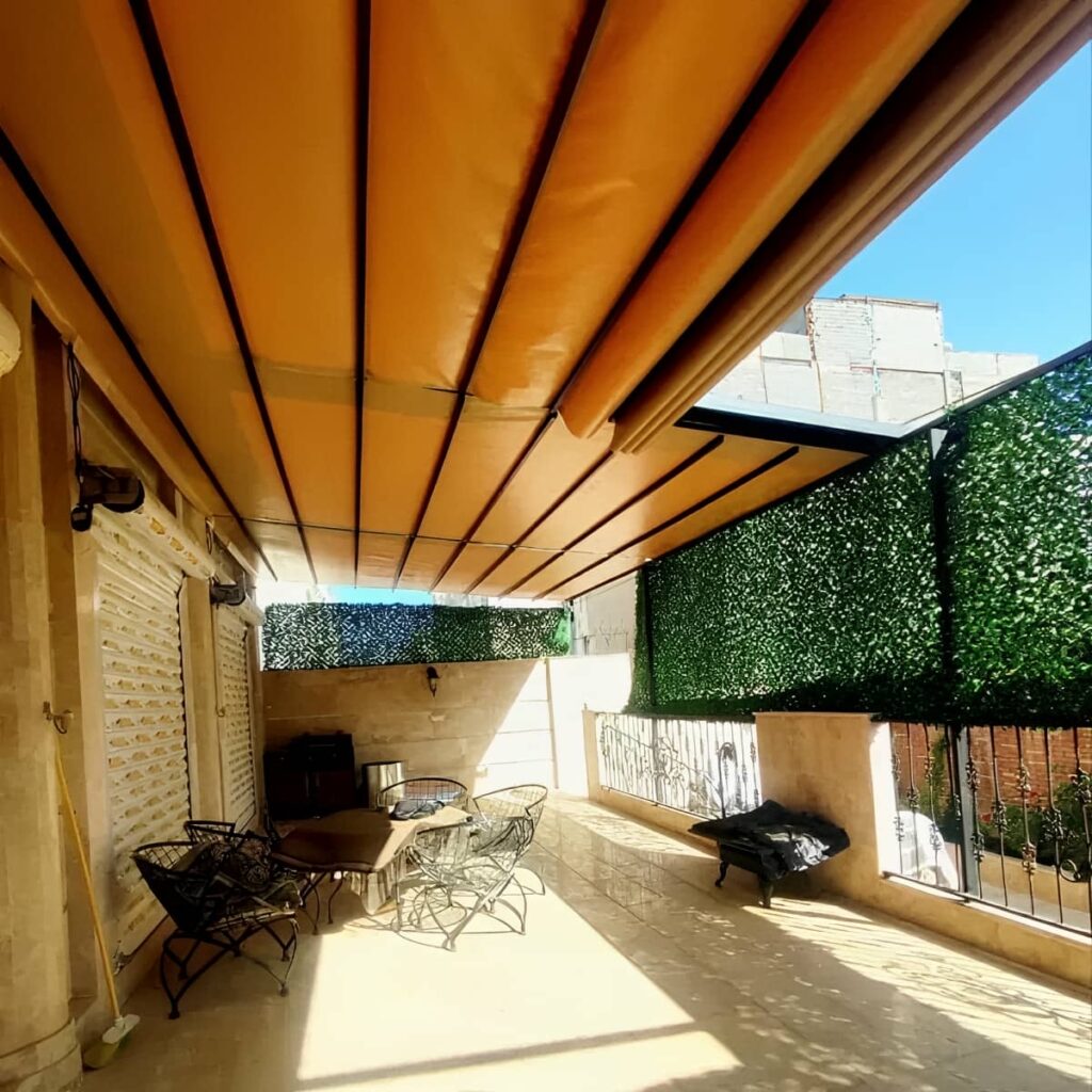 سایبان تاشو متناسب با عرض ورودی پرتردد
