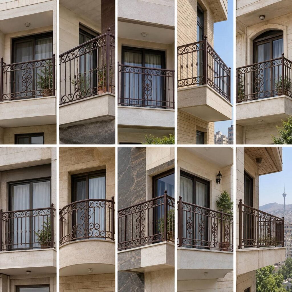 نرده آلومینیومی بالکن با پوشش رنگی سفارشی نرده آلومینیومی بالکن با پوشش رنگی سفارشی