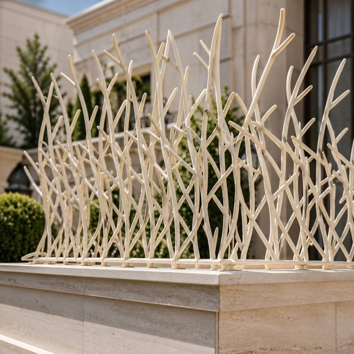حفاظ دیوار شاخ گوزنی مشکی روی دیوار سنگی استان کردستان