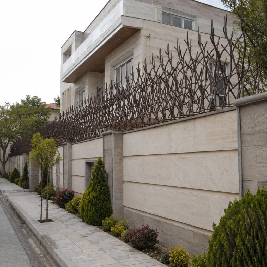 حفاظ دیوار مشکی روی دیوار محوطه