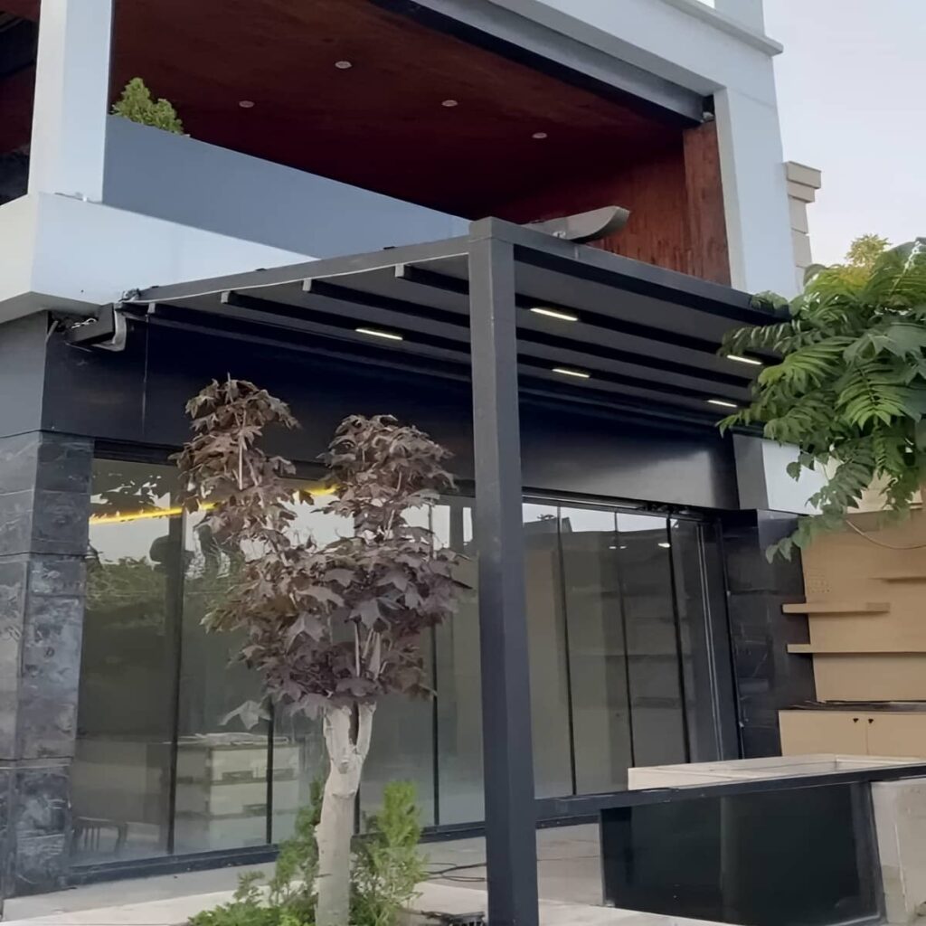 سایبان برقی استان اردبیل برای ورودی فروشگاه