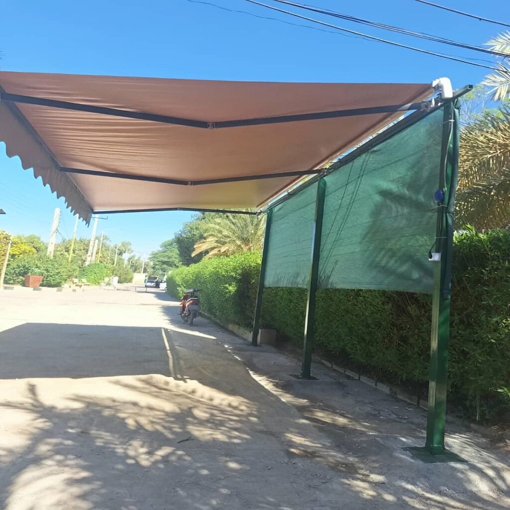 سایبان برقی برای پوشش پارکینگ مسکونی در یزد