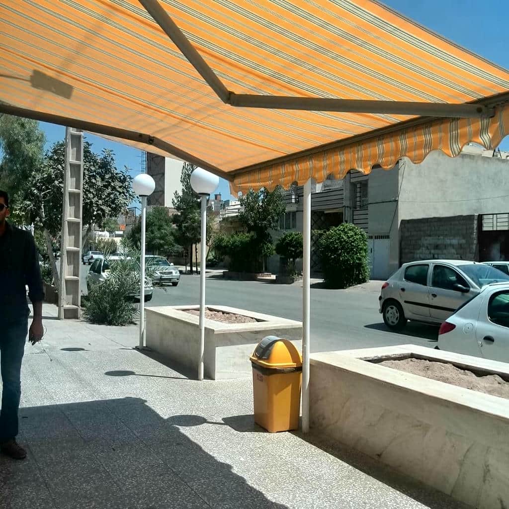 سایبان برقی در استان خراسان شمالی با پارچه روشن