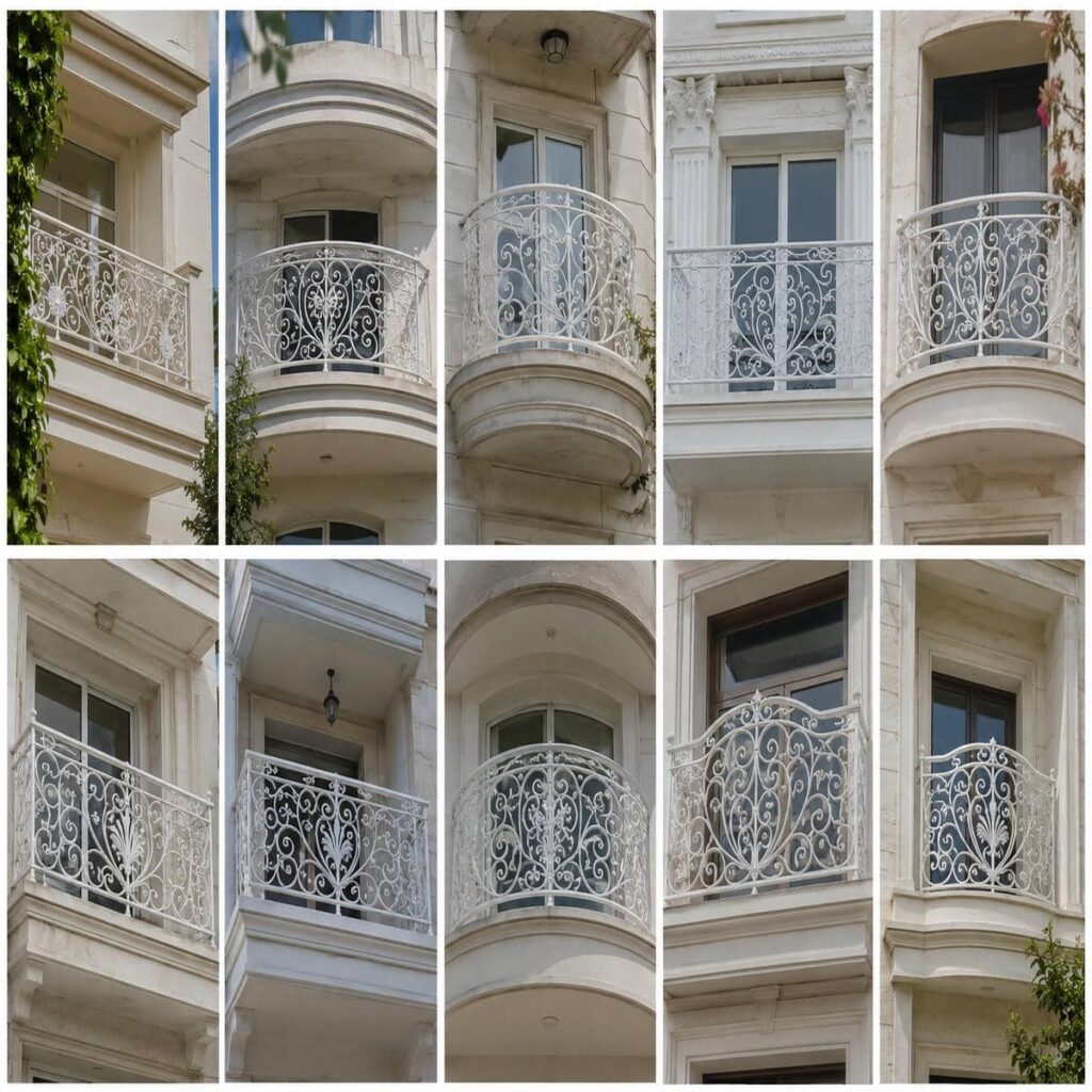 نرده بالکن سفید روی کف سرامیکی مجتمع استان همدان