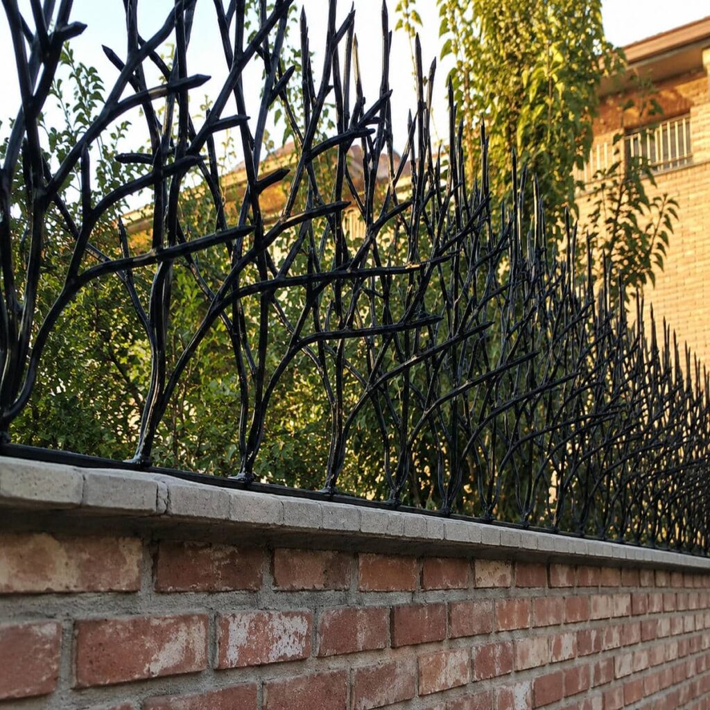 نرده حفاظ دیوار با شاخه های متراکم