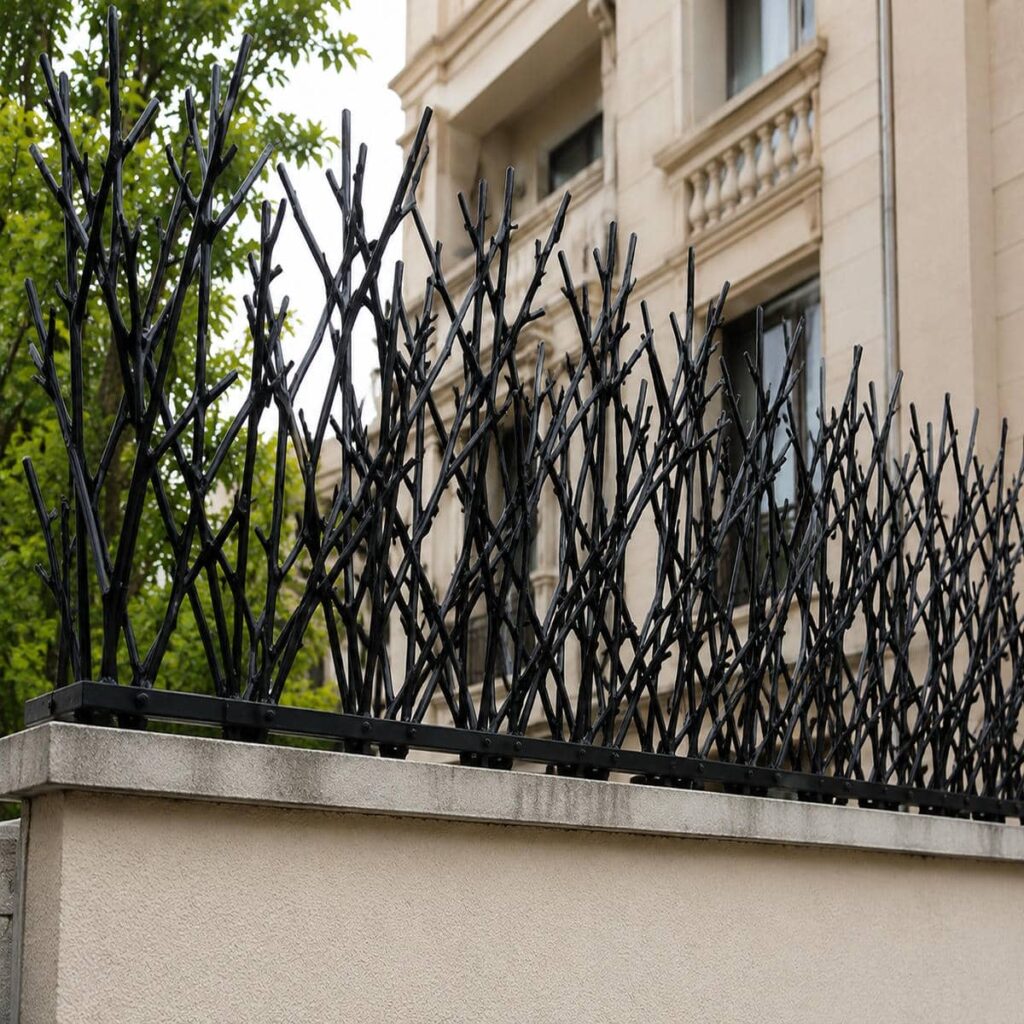 نرده روی دیوار با پوشش تیره برای پارکینگ نرده روی دیوار با پوشش تیره برای پارکینگ