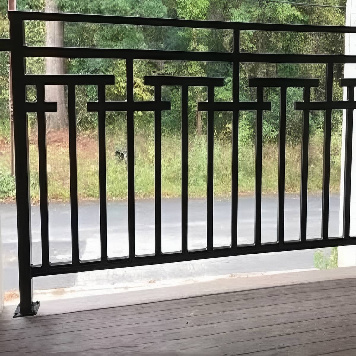 نرده بالکن فلزی مشکی ساختمان نوساز در استان خراسان رضوی مرکز فروش نرده بالکن برای پروژههای نوساز در استان خراسان رضوی